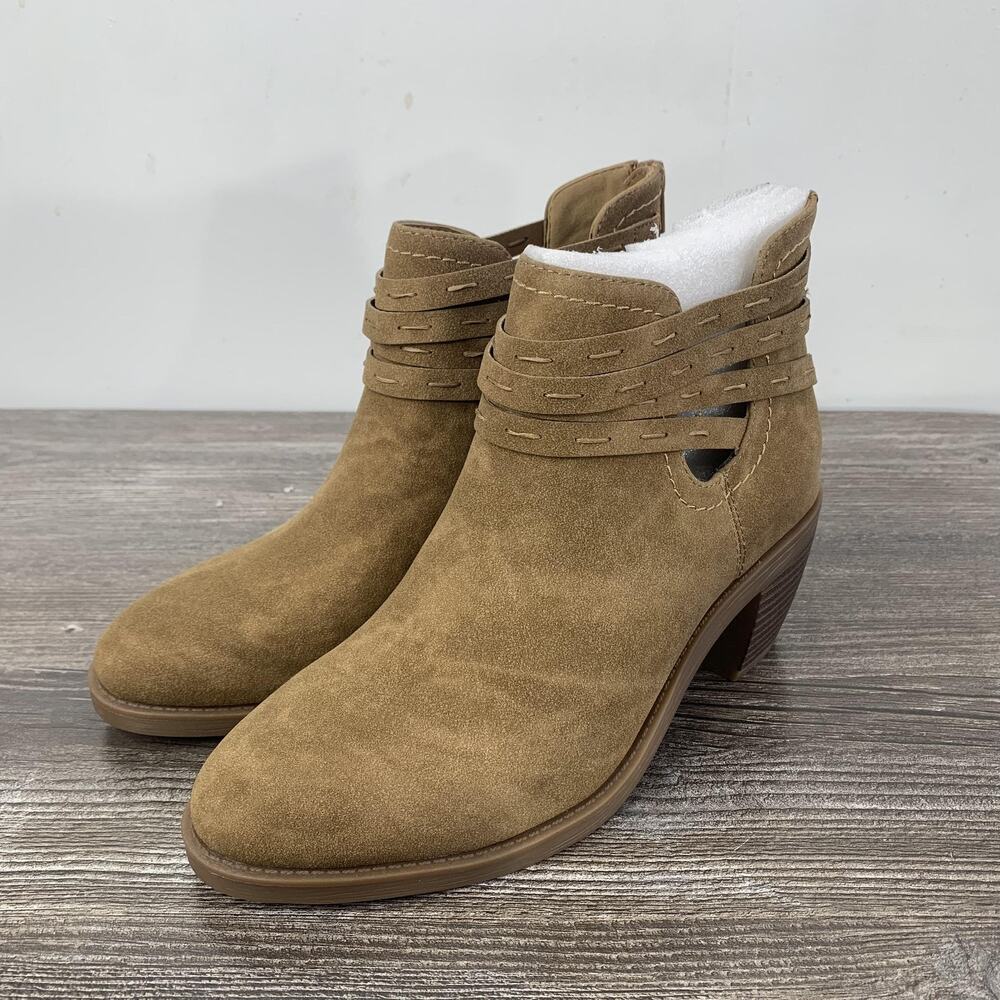 New! Frye And Co Petal Booties Womens Size‎ 6 Brown Suede Ankle Boots Block Heel
